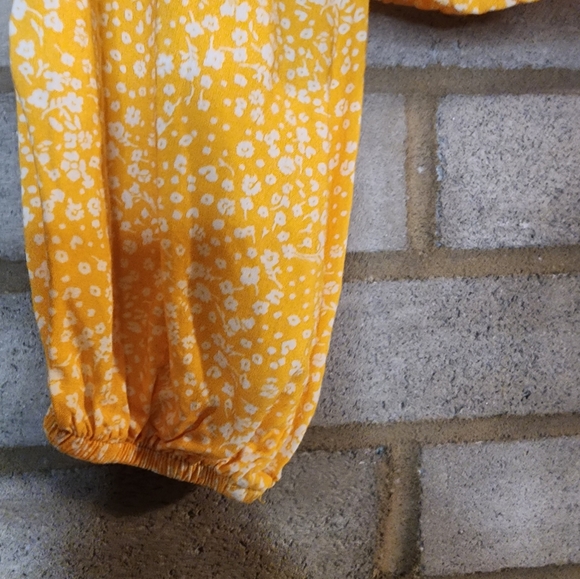 Love Fire Yellow Floral Women's Top - Picture 3 of 6